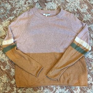 Madewell Pink and Tan Knit Sweater
